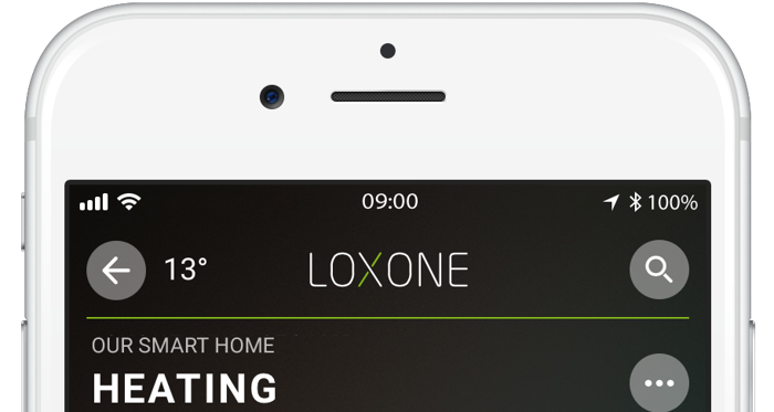 Loxone smart home heating app